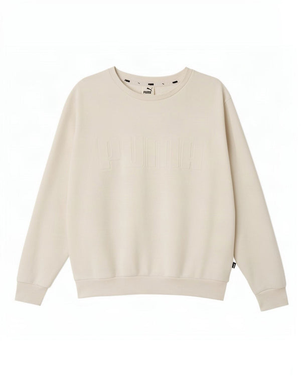 Puma Damen Grafik-Sweatshirt-Pullover UK 16 Large Weiße Baumwolle