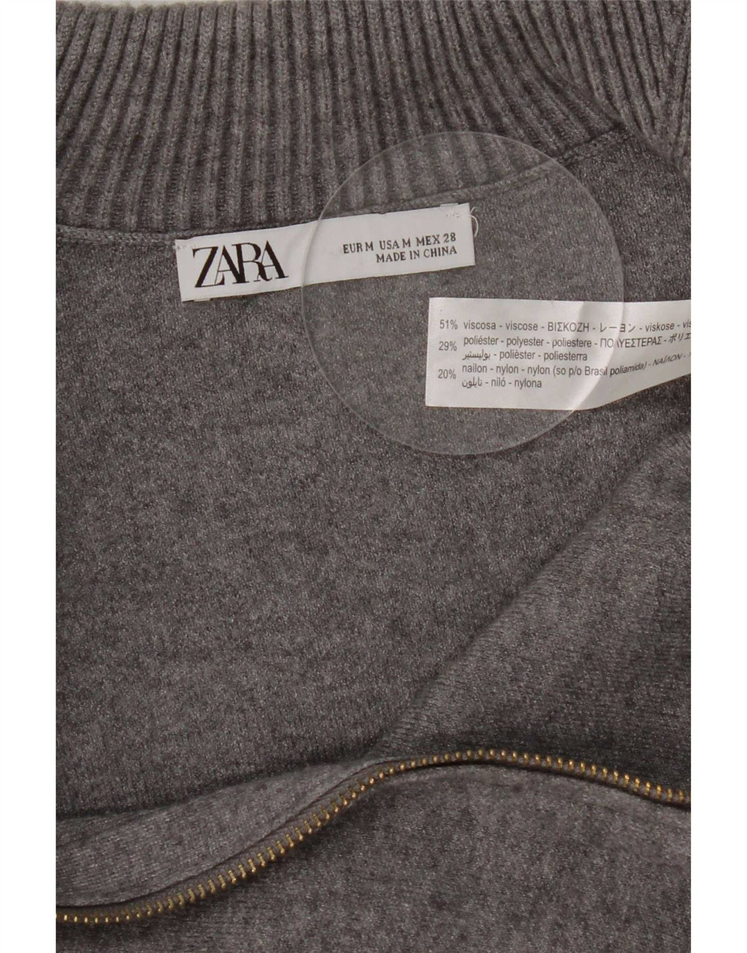 Zara Damen Strickjacke UK 12 Mittelgraue Viskose