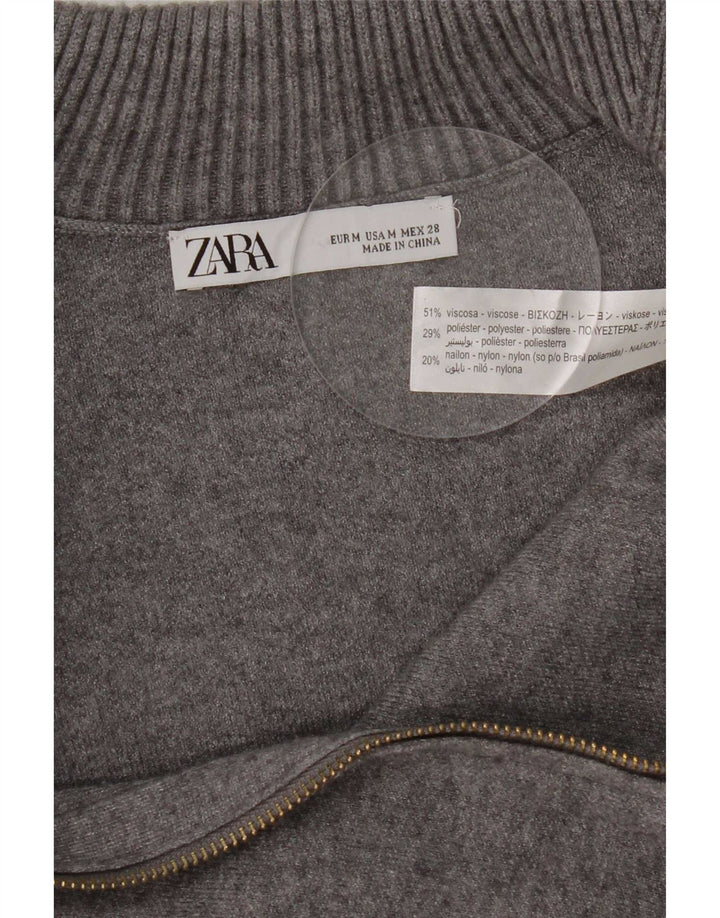 Zara Damen Strickjacke UK 12 Mittelgraue Viskose
