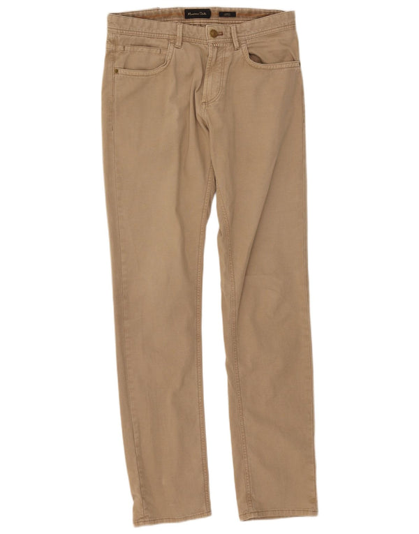 Massimo Dutti Herren Slim Fit Freizeithose EU 38 Small W30 L32 Beige