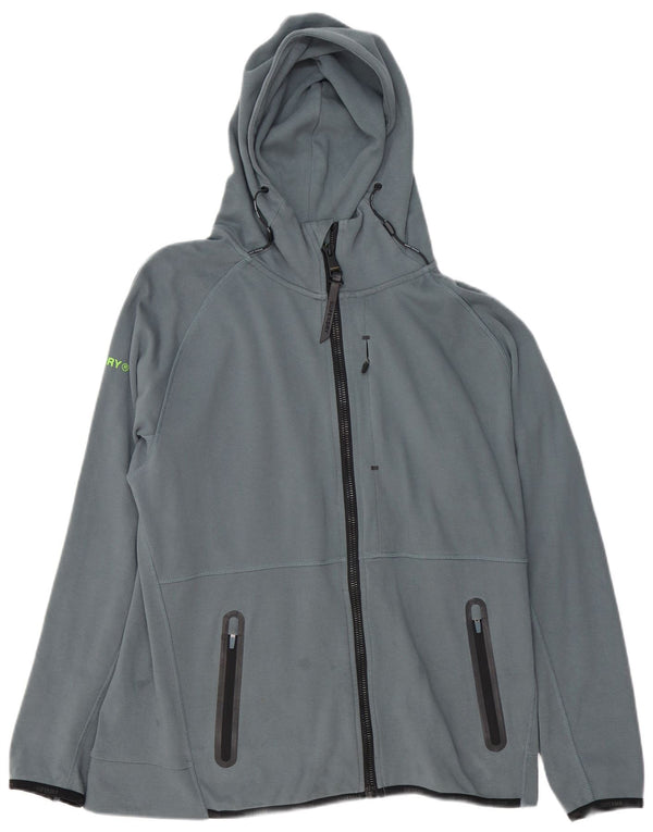 Superdry Herren-Kapuzenpullover mit Reißverschluss, XL, aus blauer Baumwolle