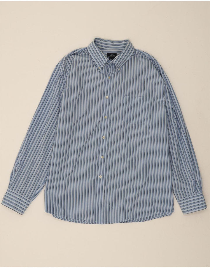 DOCKERS Mens Shirt Size 18  1/2 2XL Blue Striped Cotton Vintage Dockers and Second-Hand Dockers from Messina Hembry 