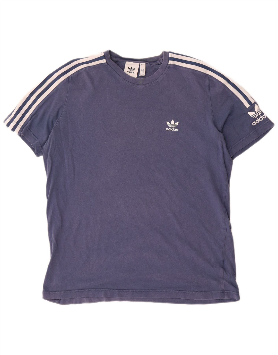 Adidas Herren Grafik-T-Shirt aus mittelblauer Baumwolle