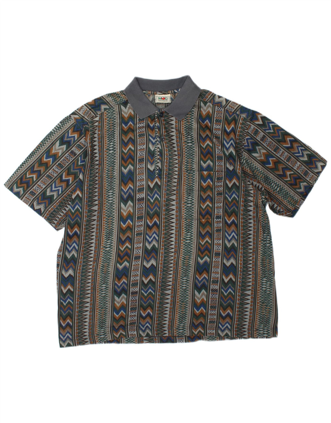 Mango Herren Poloshirt XL Mehrfarbig Geometrisch