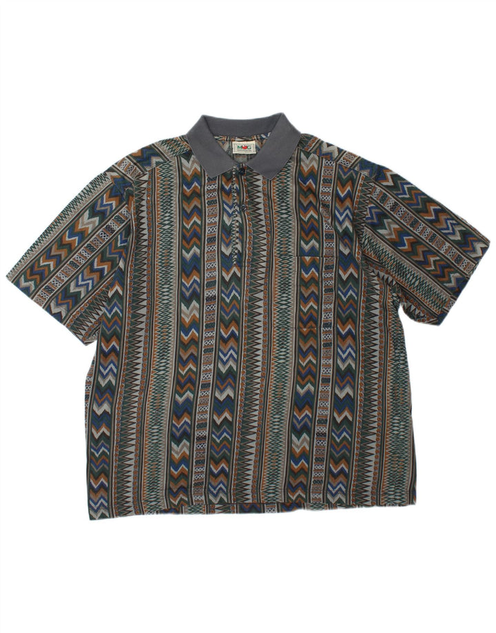 Mango Herren Poloshirt XL Mehrfarbig Geometrisch