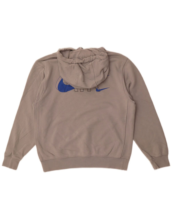 Nike Womens Graphic Oversized Hoodie Pullover UK 10 Small Graue Baumwolle