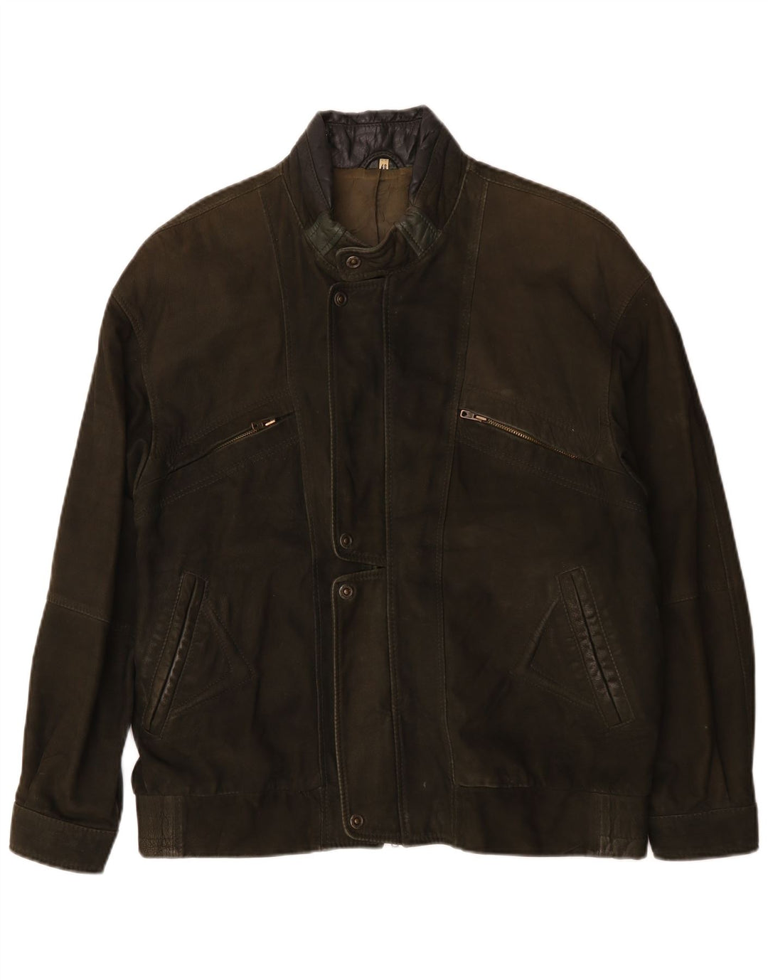 Vintage Herren Lederjacke IT 48 Medium Khaki