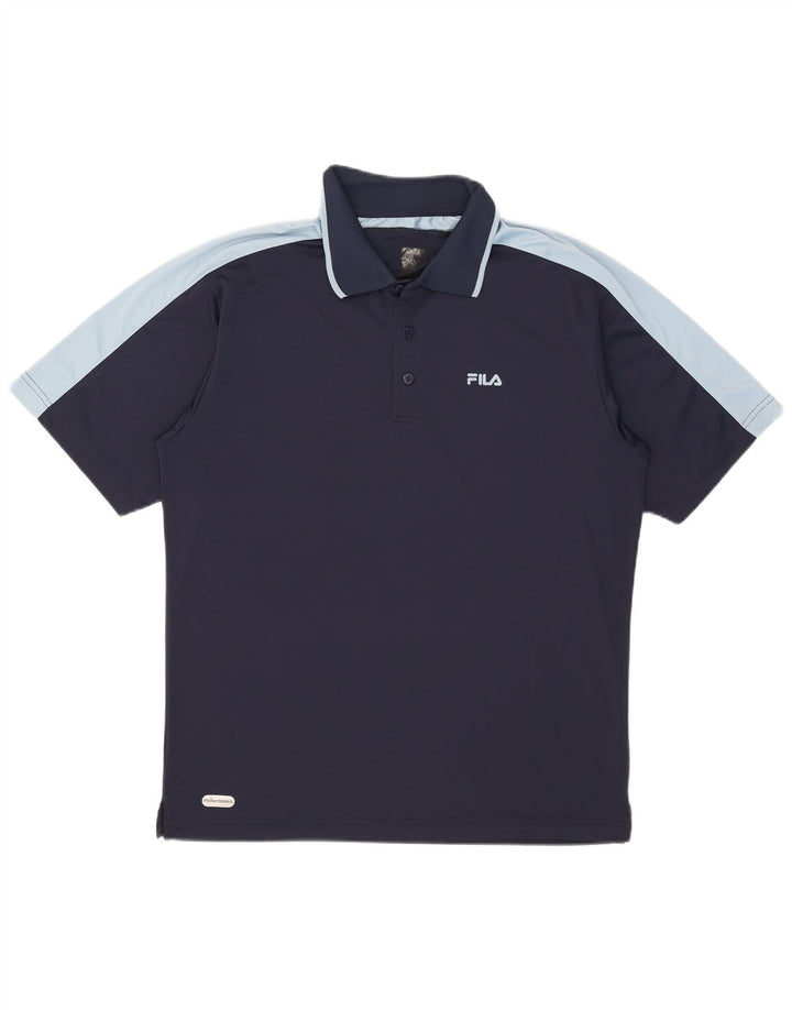 Fila Herren-Poloshirt, groß, Marineblau, Farbblock