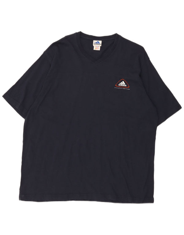 Adidas Herren T-Shirt Top XL Marineblau Baumwolle