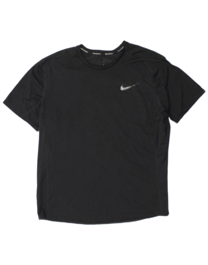 Nike Herren Dri Fit T-Shirt Top Large Schwarz Polyester