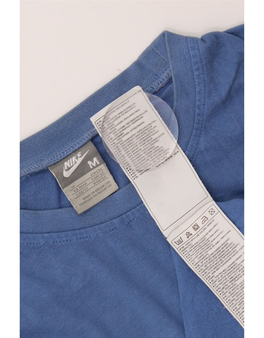 Nike Herren T-Shirt Top UK 39/41 Mittelblaue Baumwolle