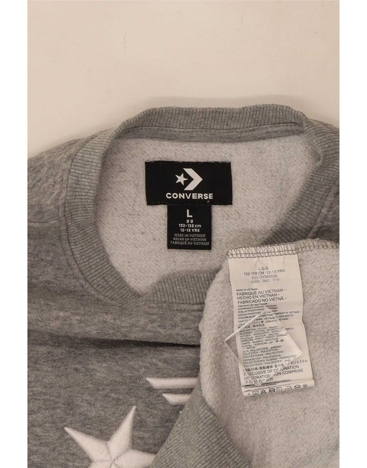 Converse Grafik-Sweatshirt für Jungen, 12–13 Jahre, Größe L, Grau, Farbblock