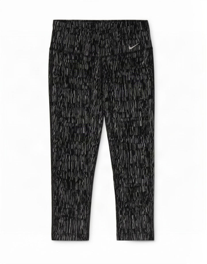 Nike Damen Dri Fit Capri-Leggings mit abstraktem Muster, UK 10, Größe S, Schwarz
