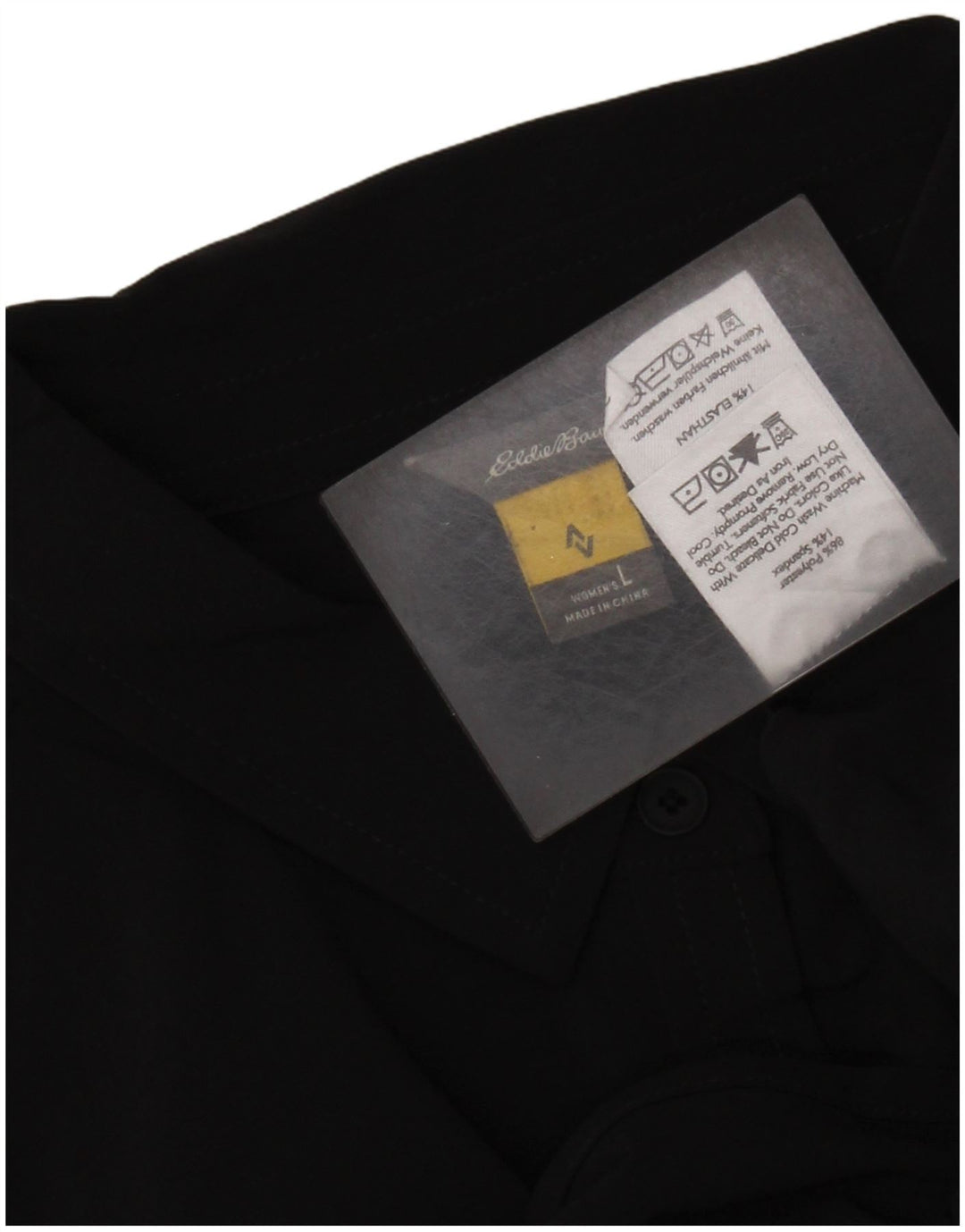 Eddie Bauer Damen Langarm-Etuikleid UK 16 Large Schwarz Polyester