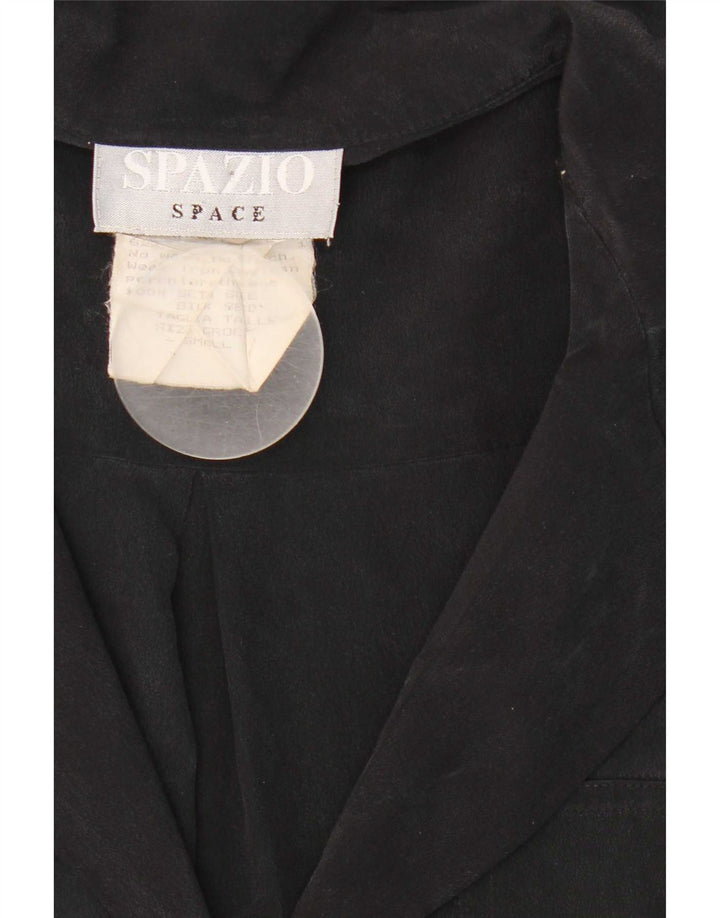 Spazio Damen-Hemdbluse in Übergröße, Gr. 10, Größe S, schwarze Seide