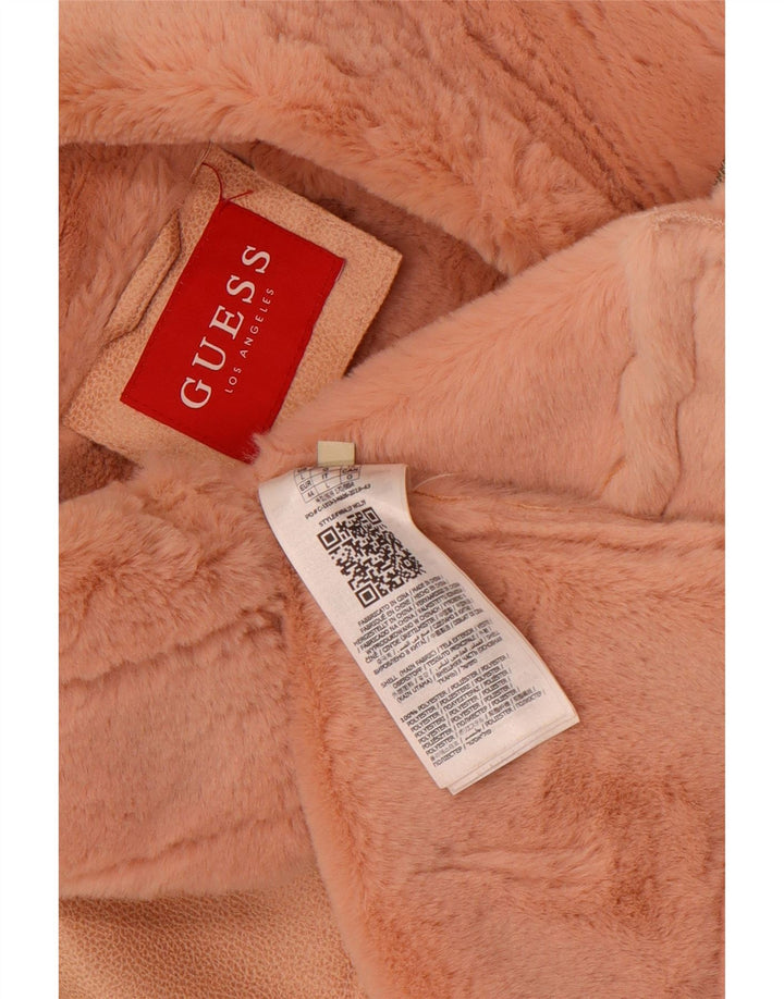 Guess Sherpa-Jacke aus Kunstleder für Damen, UK 12, Mittelrosa, Polyester