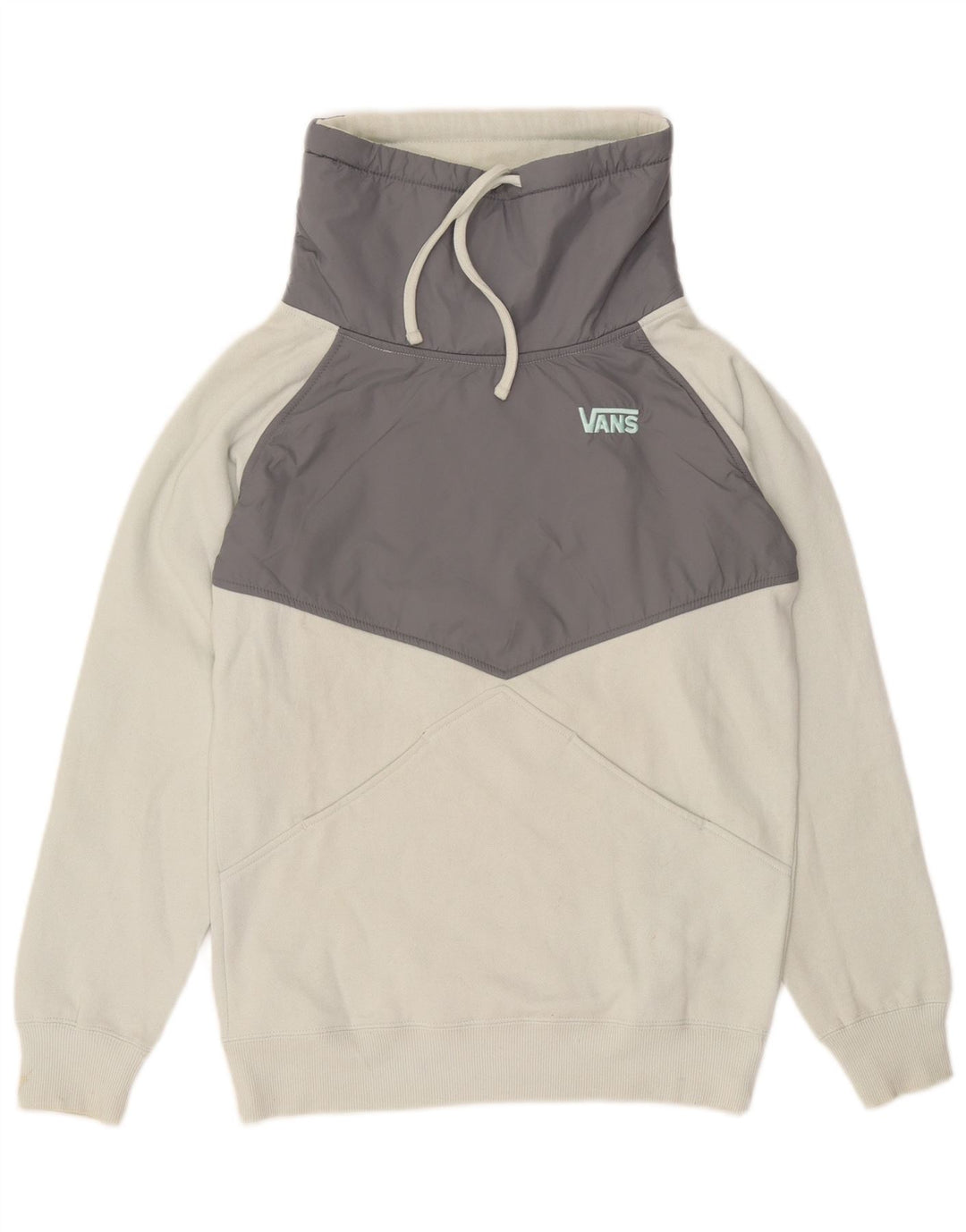 VANS Damen-Sweatshirt-Pullover UK 10 Small Weiße Colourblock-Baumwolle