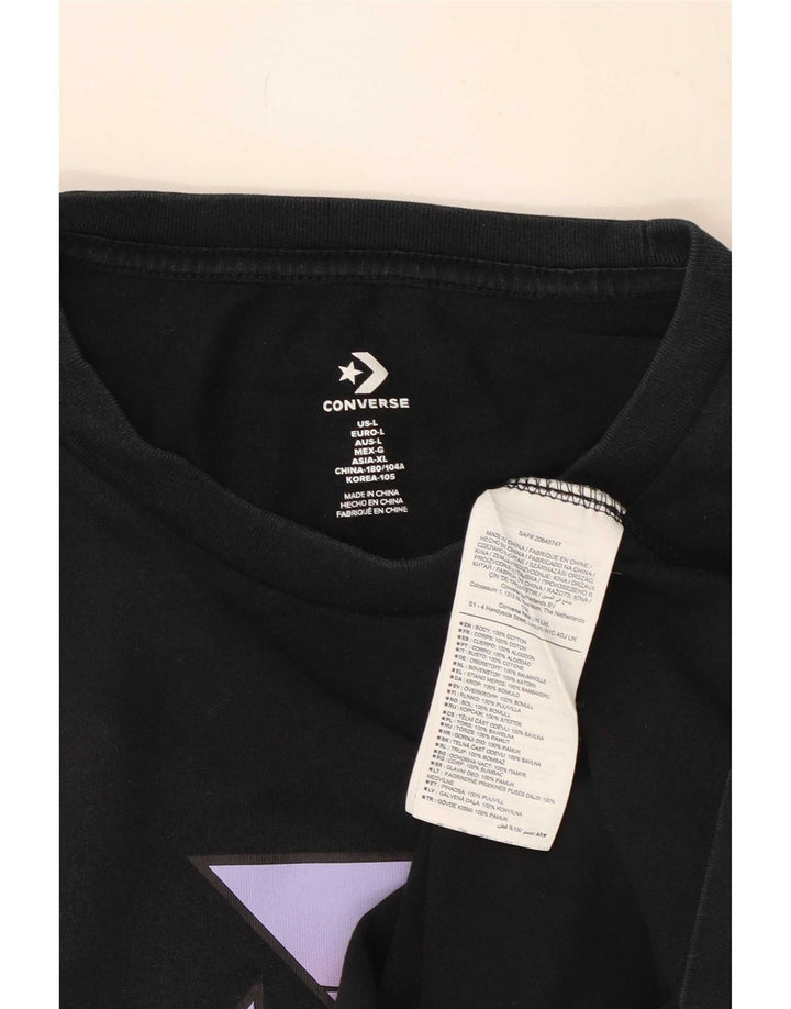 Converse Herren-T-Shirt mit Grafik, groß, aus schwarzer Baumwolle