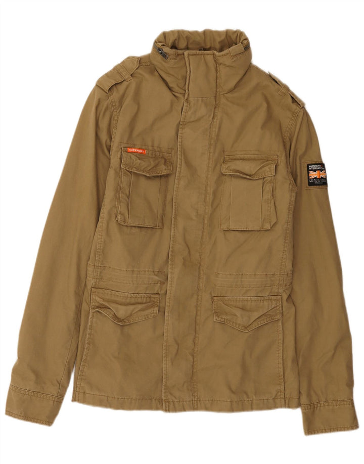 Superdry Herren Militärjacke UK 34 XS Braune Baumwolle