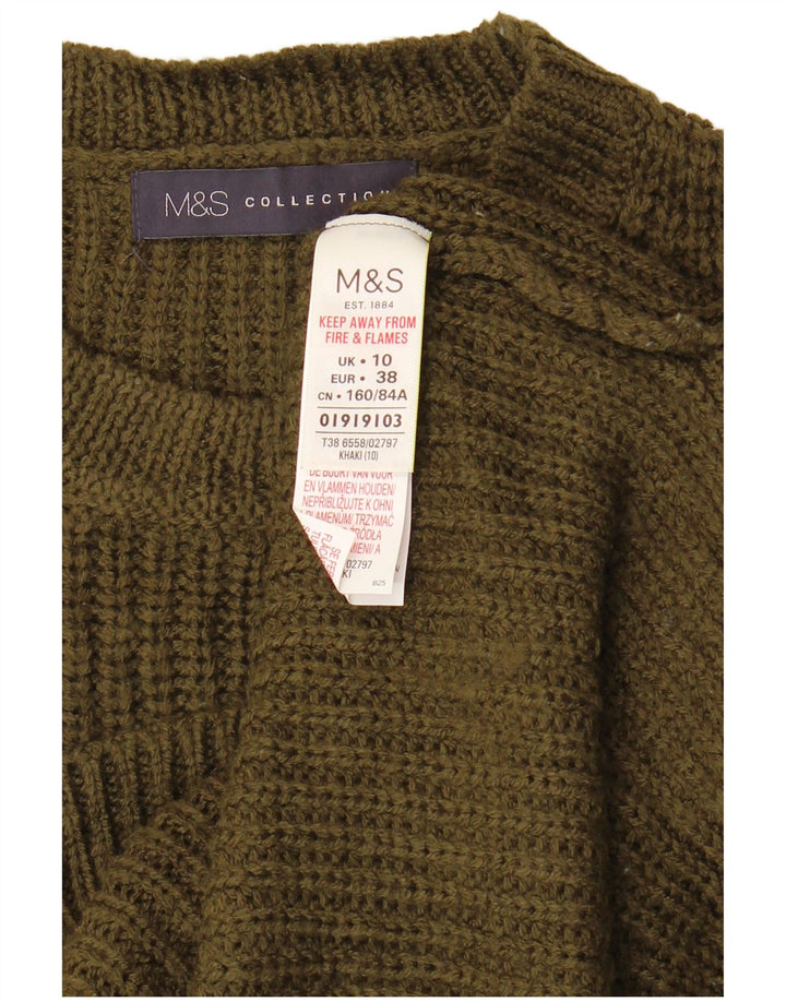 Marks & Spencer Damen Weste Tank Top UK 10 Small Khaki Acryl