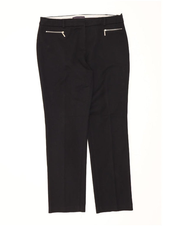 Marks & Spencer Damen Slim Fit Freizeithose UK 14 Large W34 L30 Schwarz