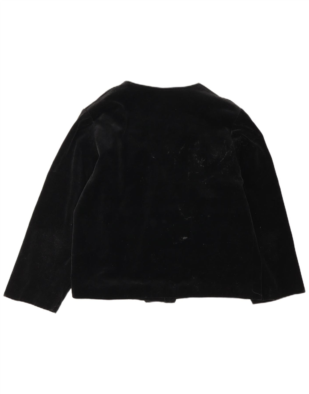 Vintage Damen Samt-Overall-Blazer-Jacke, UK 14, mittelschwarze Baumwolle