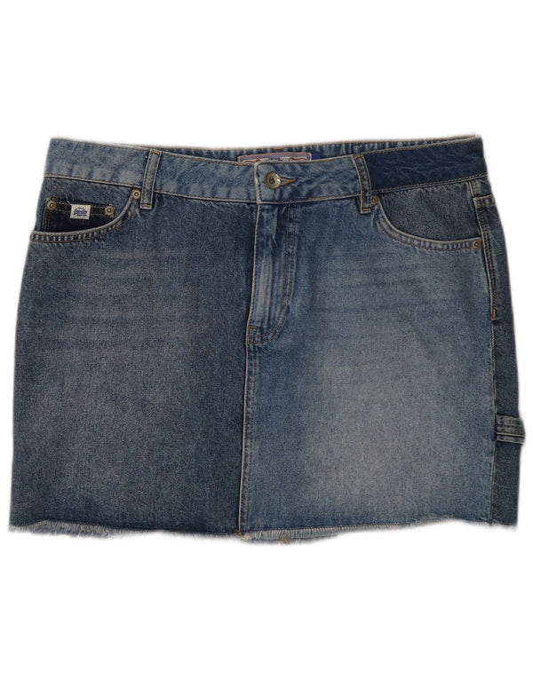Superdry Damen Jeansrock W30 mittelblaue Baumwolle