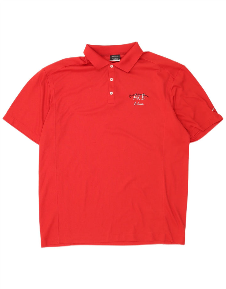 Nike Herren Poloshirt XL Rot Polyester