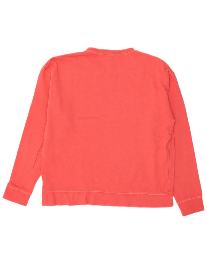 Topshop Womens Graphic Oversized Sweatshirt Pullover UK 14 Mittelrosa Baumwolle