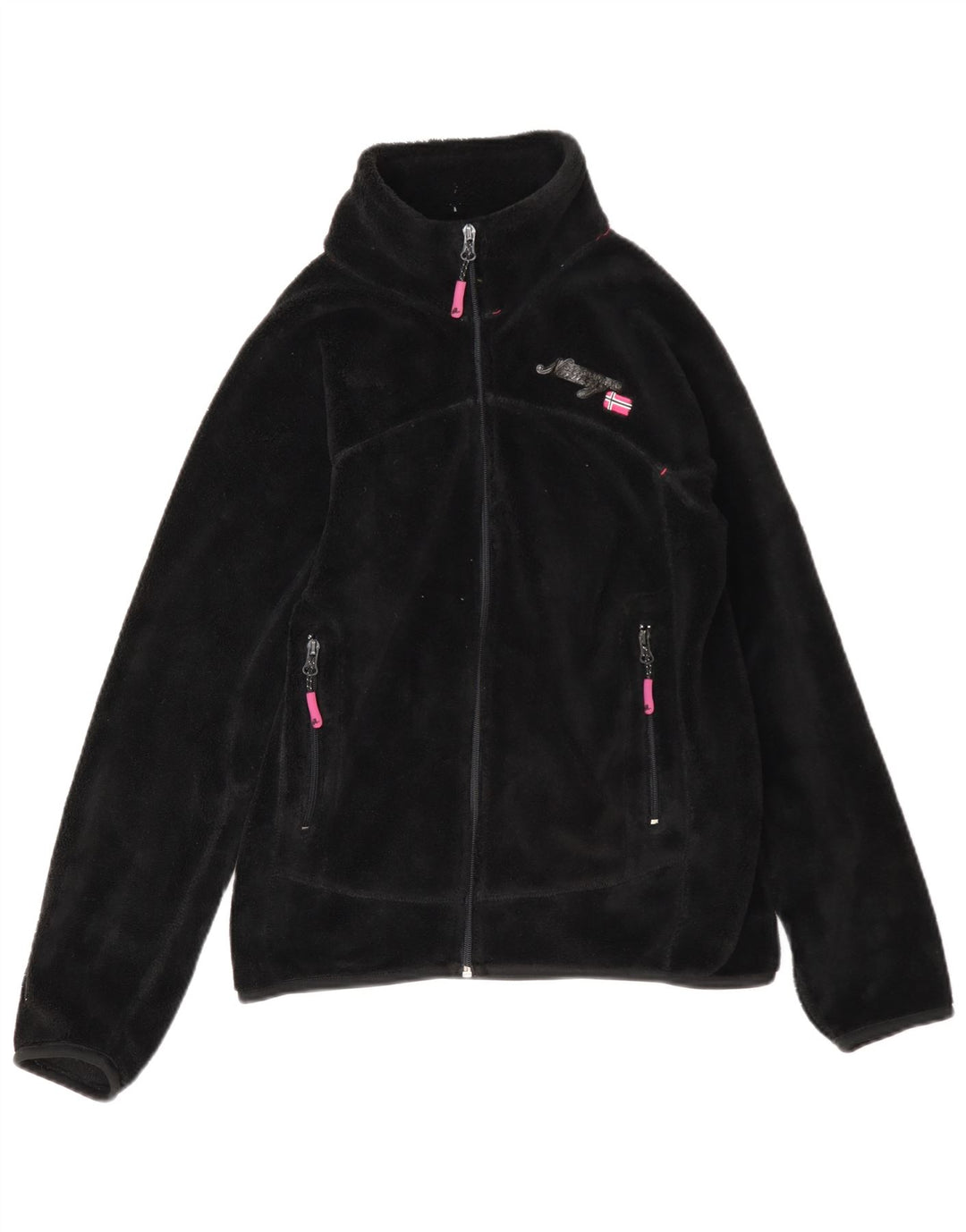 Geographical Norway Damen Fleecejacke UK 14 Medium Schwarz Polyester