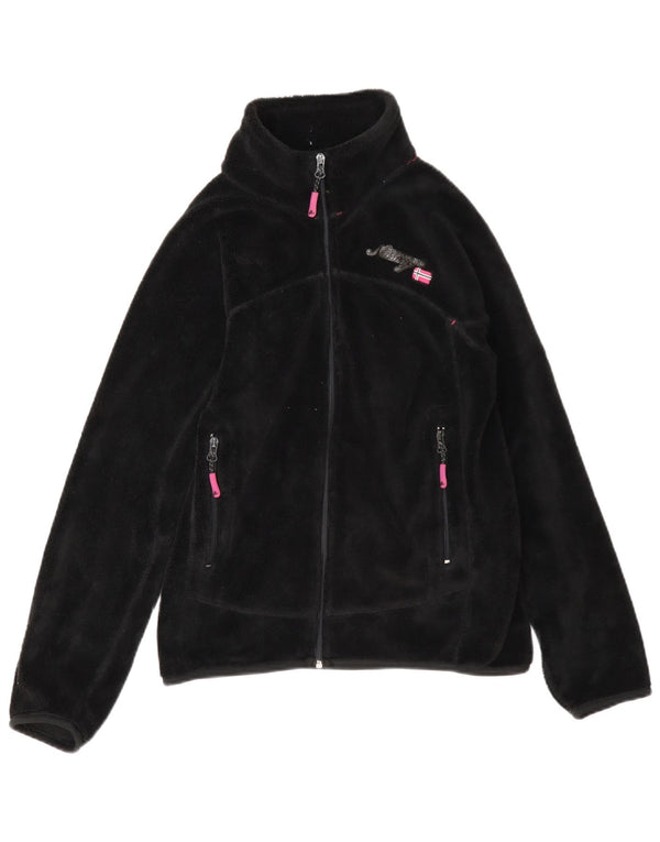 Geographical Norway Damen Fleecejacke UK 14 Medium Schwarz Polyester