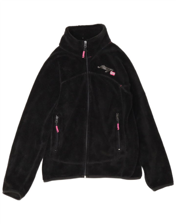 Geographical Norway Damen Fleecejacke UK 14 Medium Schwarz Polyester
