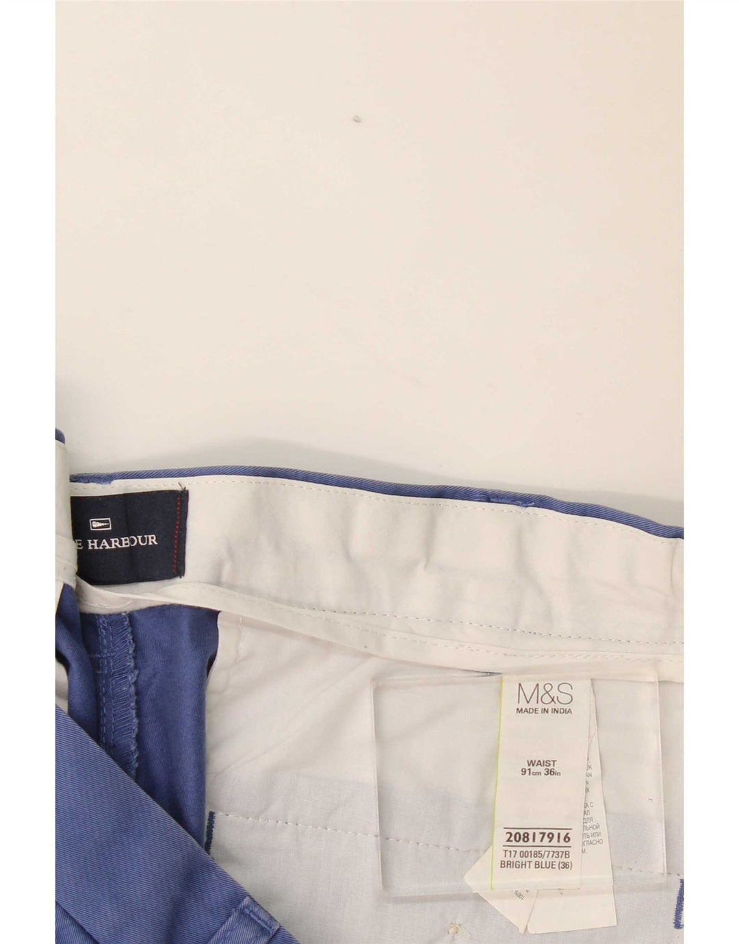 Marks & Spencer Herren Blue Harbor Chino Shorts W36 Große blaue Baumwolle