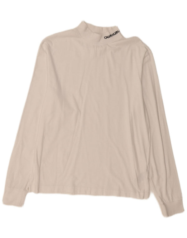 CALVIN KLEIN JEANS Herren Top Langarm Small Weiß Baumwolle