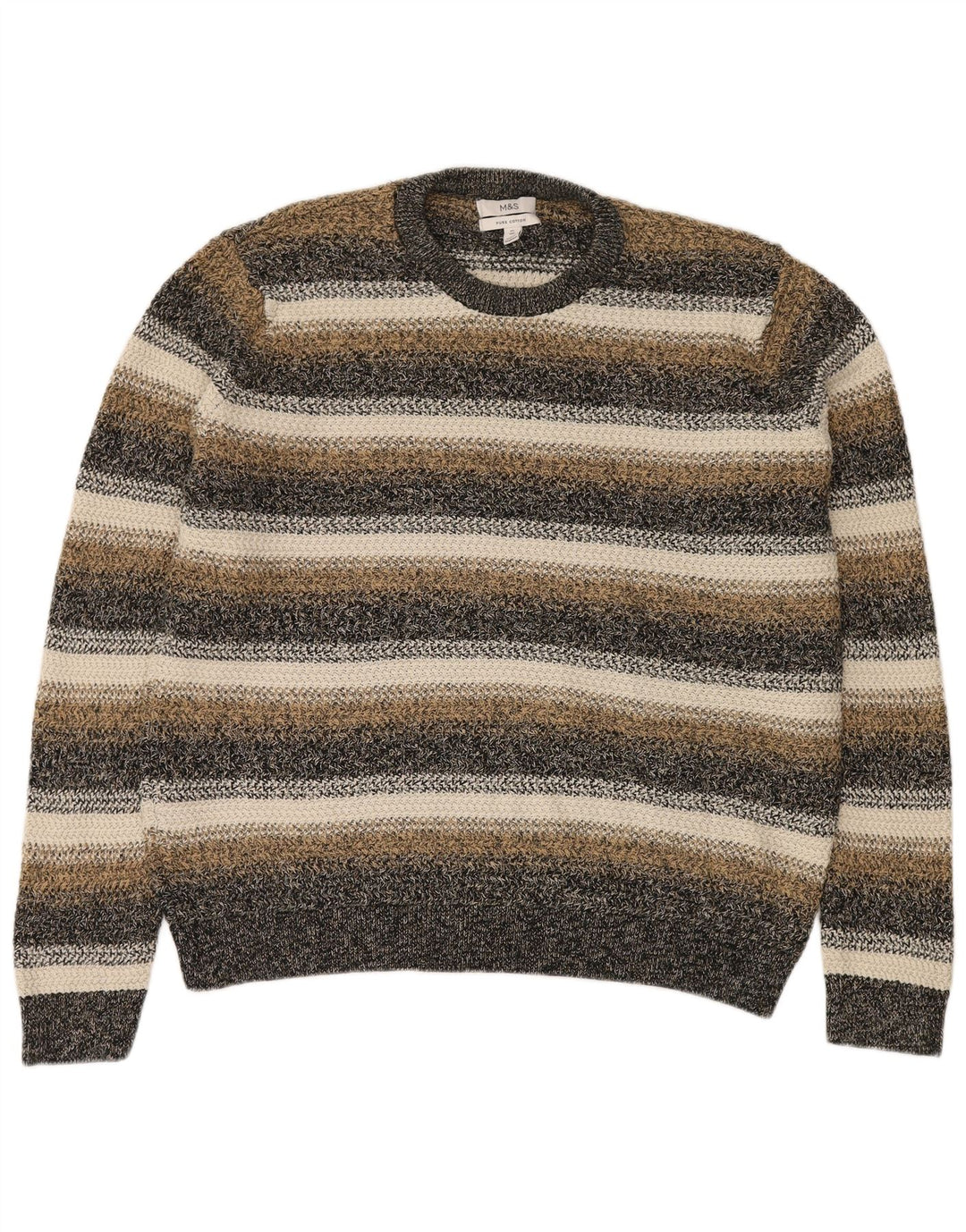 Marks & Spencer Herren-Pullover mit Rundhalsausschnitt, XL, mehrfarbig gestreift