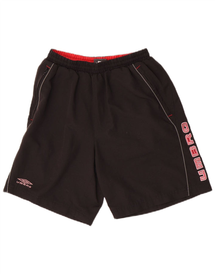 Umbro Herren-Badeshorts mit Grafik, Mittelschwarz, Farbblock-Polyester