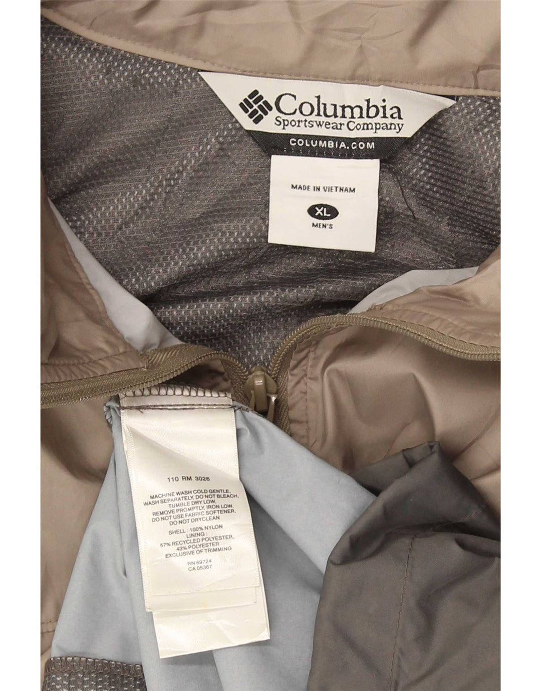 Columbia Herren-Regenjacke UK 42 XL Graues Colourblock-Nylon