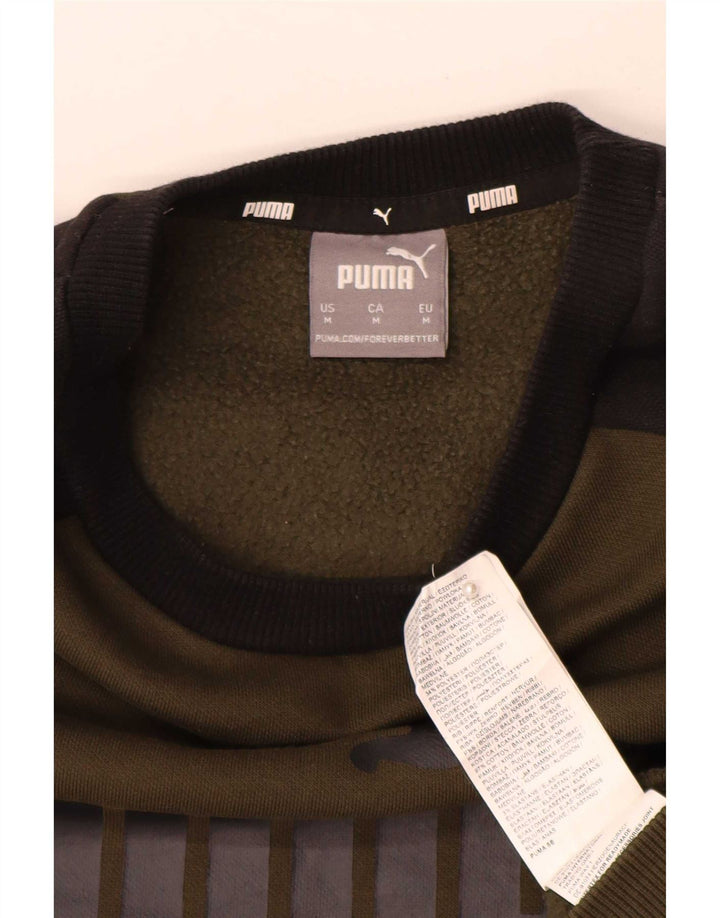 Puma Herren Grafik-Sweatshirt-Pullover, mittlere Khaki-Farbblock-Baumwolle
