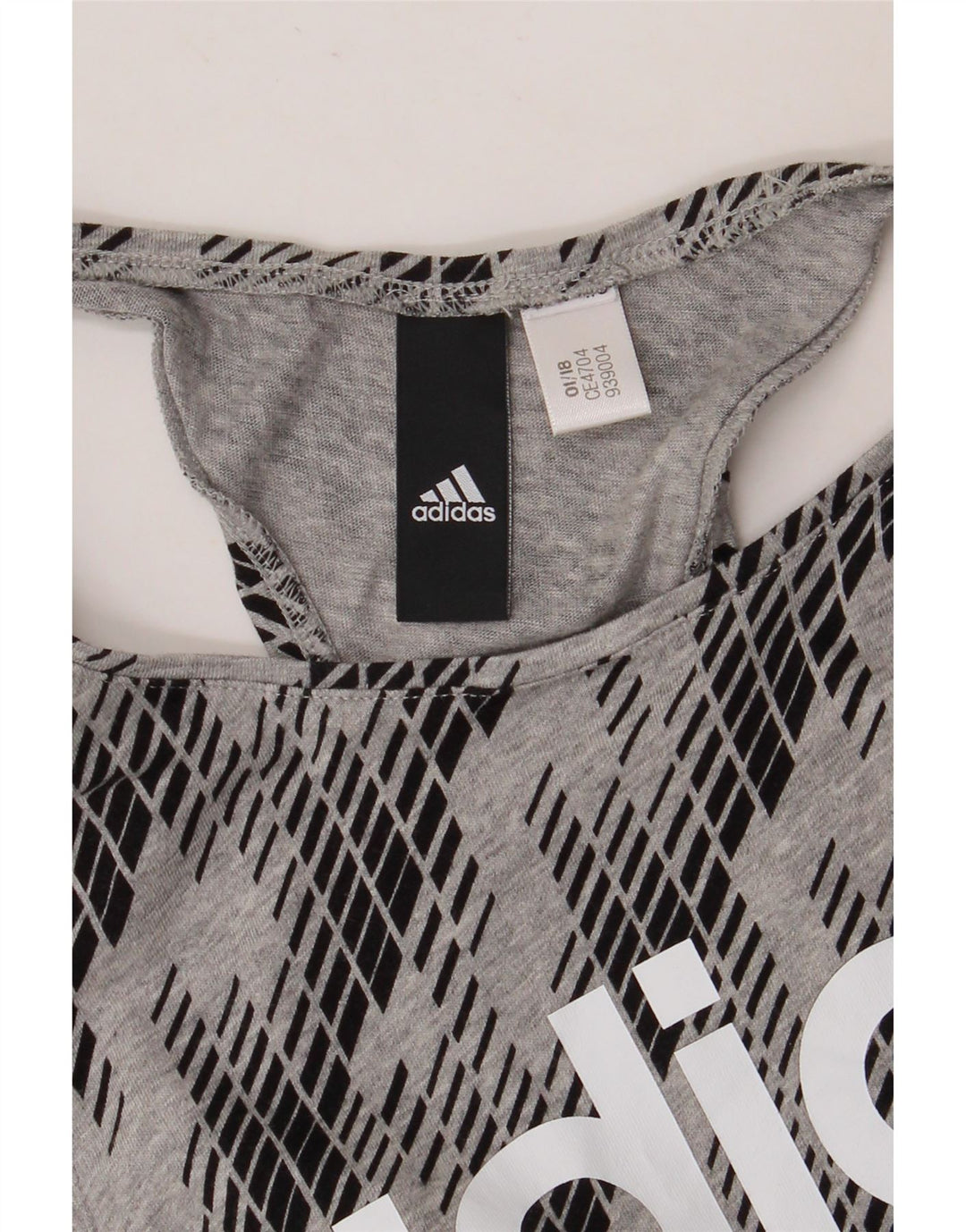 Adidas Damen Graphic Vest Top UK 8 Small Grau Geometrisch