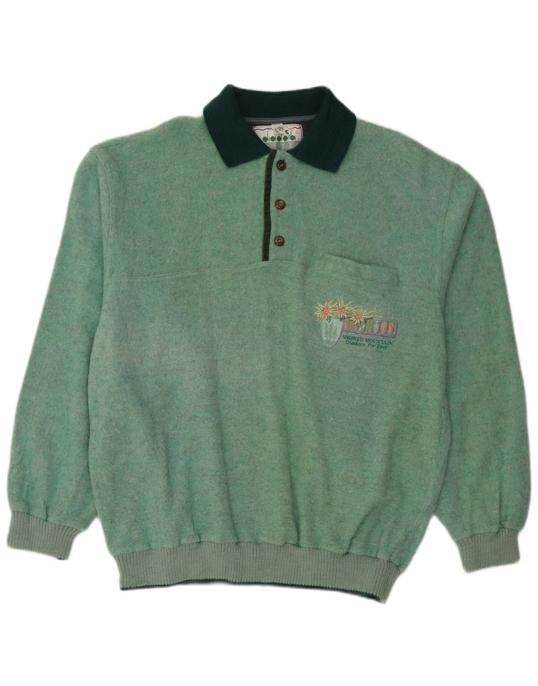 DIADORA Herren-Pullover mit Rollkragen, groß, grüne Wolle