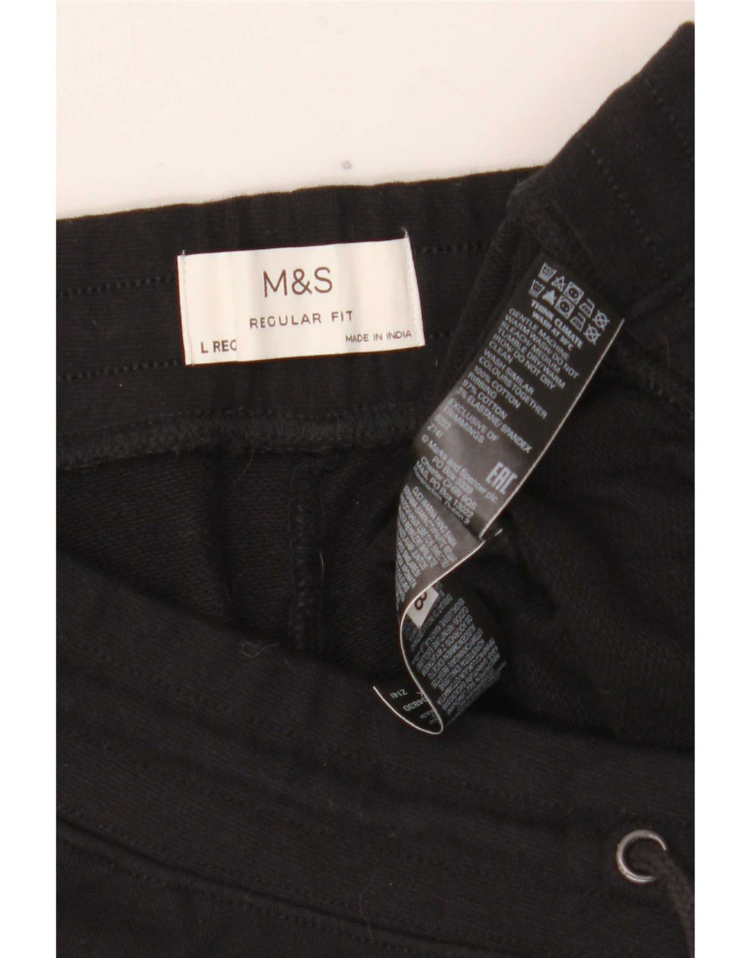 Marks & Spencer Herren-Sportshorts mit normaler Passform, große schwarze Baumwolle