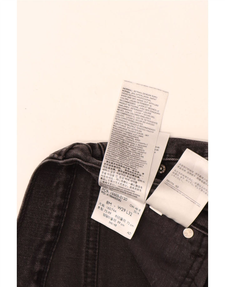 LEVI'S Damen 505 Straight Jeans US 8 Medium W29 L30 Schwarze Baumwolle