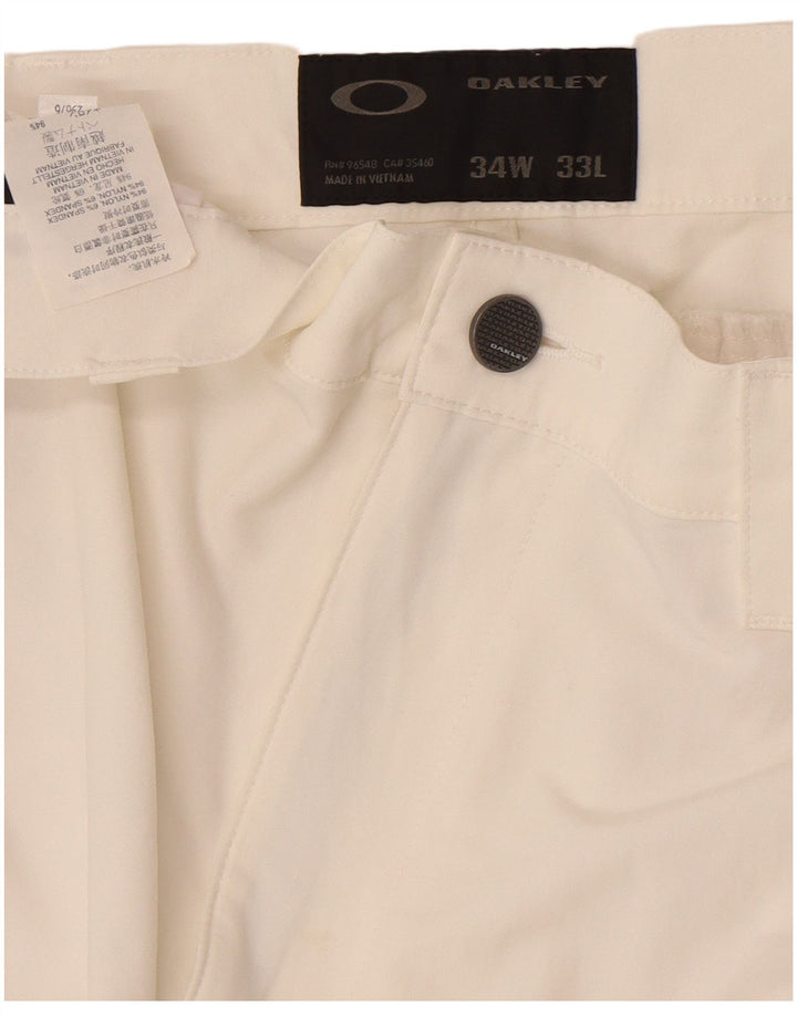 Oakley Herren Straight Chino-Hose W34 L33 Weißes Nylon