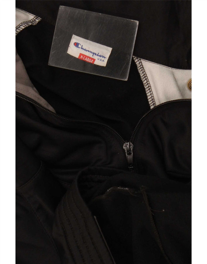 Champion Herren-Trainingsanzugoberteil mit Grafik, XL, Schwarz, Farbblock