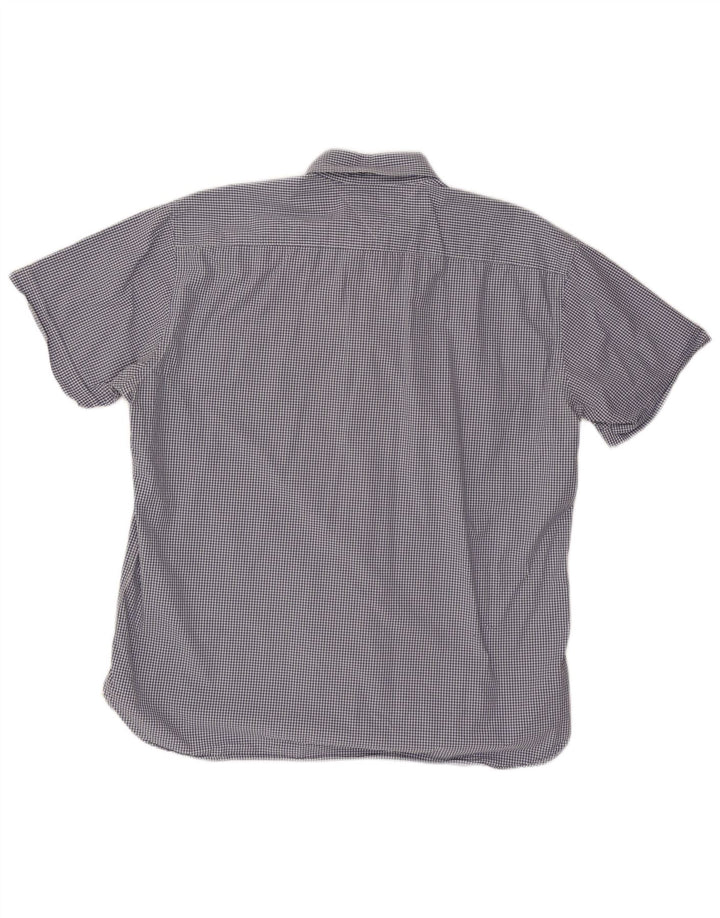 TOMMY HILFIGER Herren Kurzarmhemd 2XL Blau Gingham Baumwolle