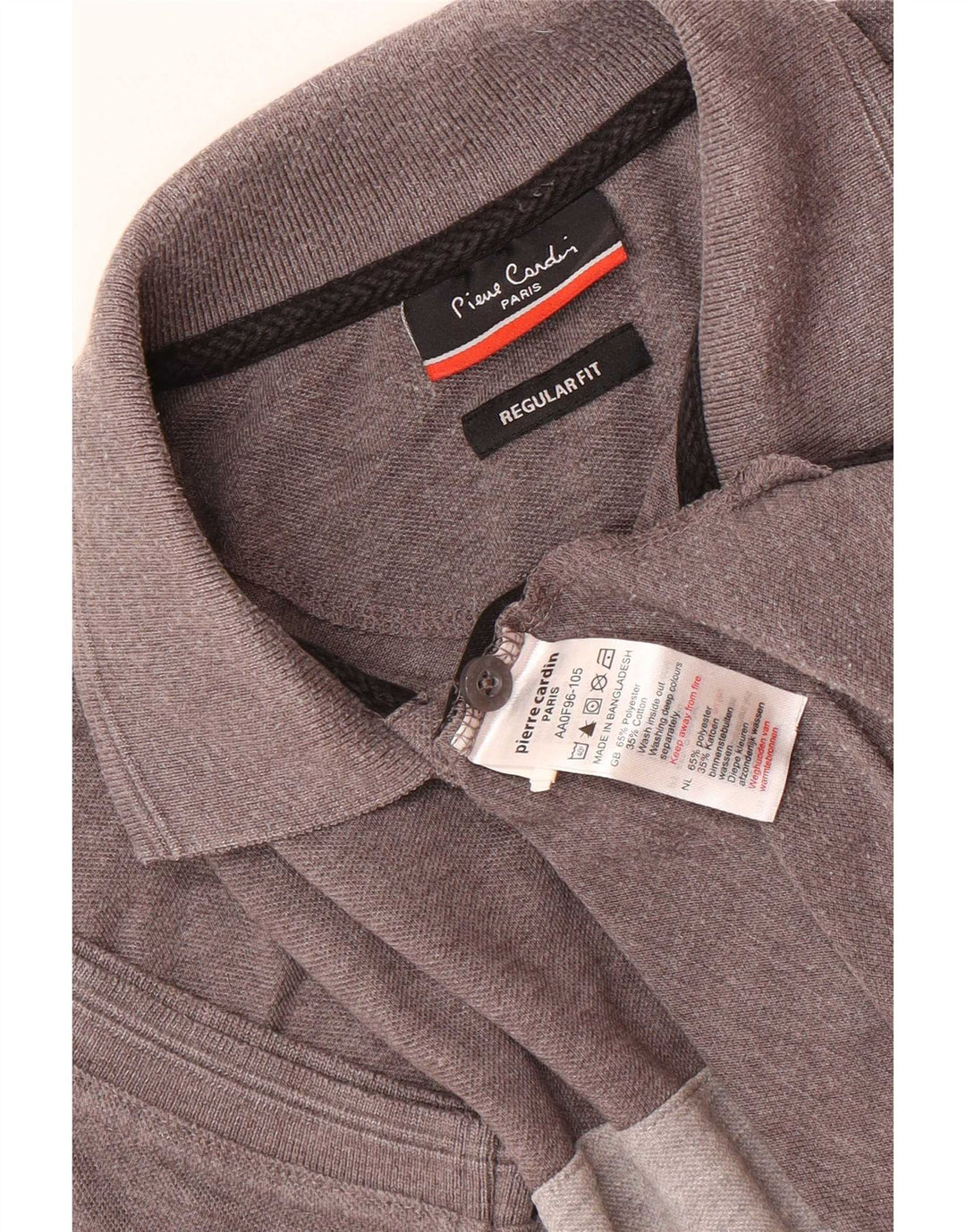 Pierre Cardin Herren-Poloshirt mit normaler Passform, kleines graues Farbblock-Polyester