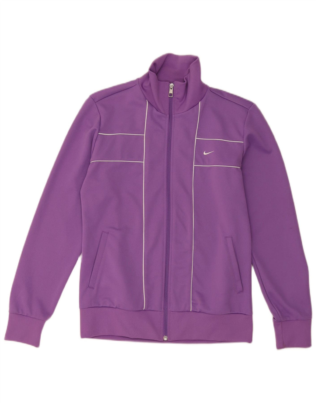 Nike Damen-Trainingsanzug-Top-Jacke UK 16/18 Large Lila Polyester