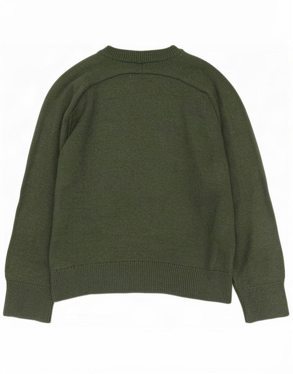 Abercrombie & Fitch Herren-Pullover mit Rundhalsausschnitt, Größe S, grüne Baumwolle