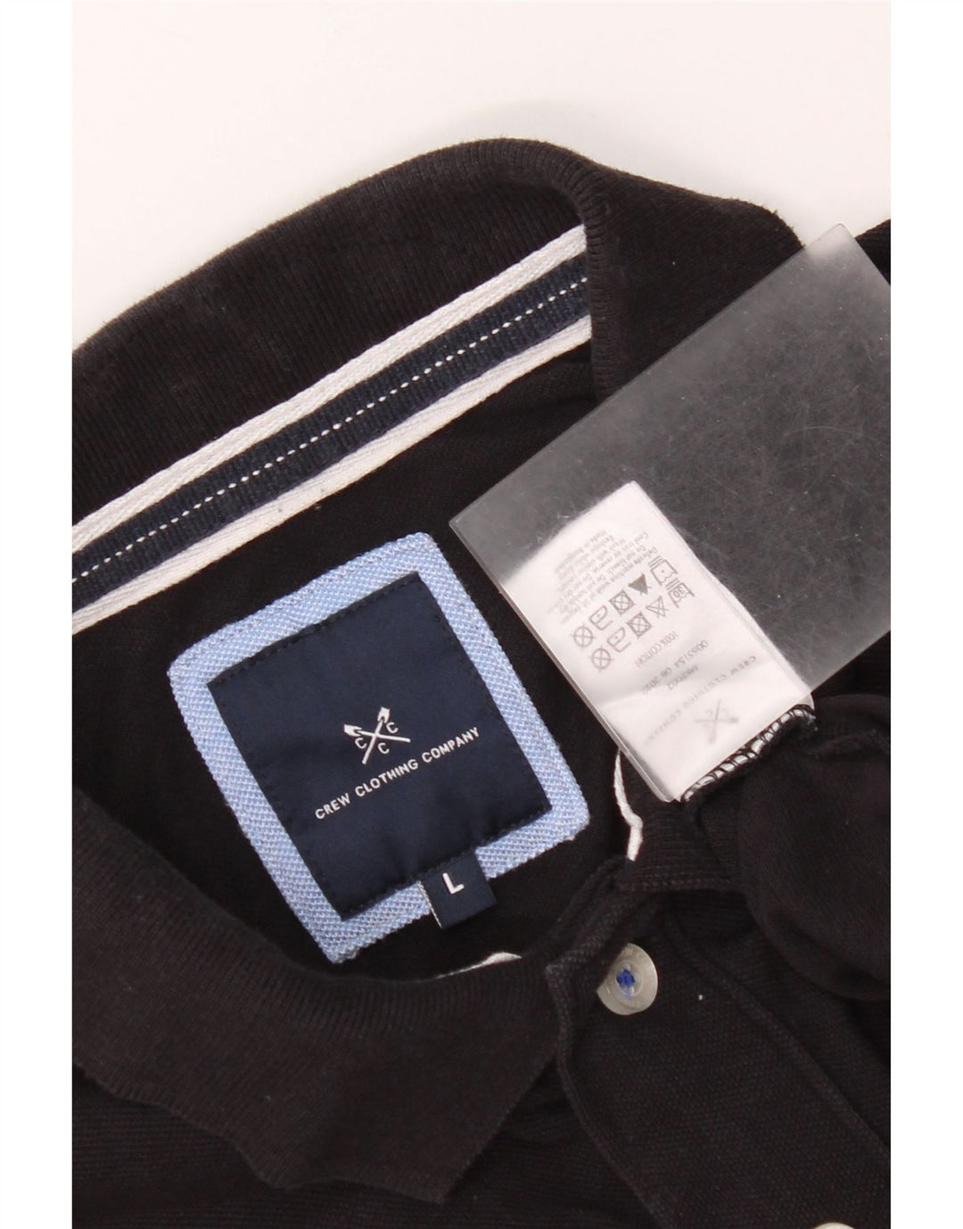 Crew Clothing Herren-Poloshirt, groß, schwarze Baumwolle