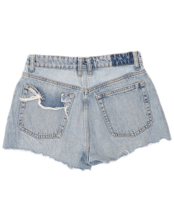 Zara Damen Jeansshorts mit hoher Taille, EU 36, XS, W26, Blau